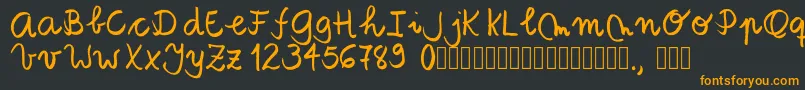 フォントTanaestelbrushscript01Regular – 黒い背景にオレンジの文字