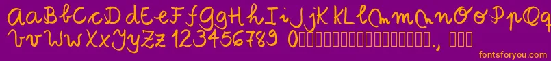 Tanaestelbrushscript01Regular Font – Orange Fonts on Purple Background