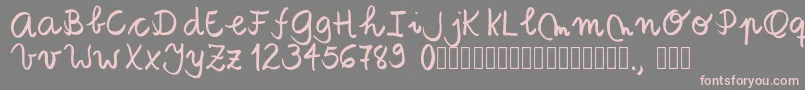 フォントTanaestelbrushscript01Regular – 灰色の背景にピンクのフォント