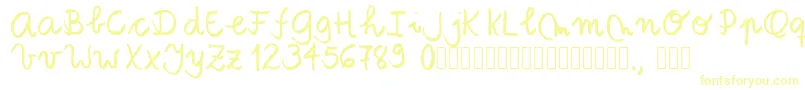 Tanaestelbrushscript01Regular Font – Yellow Fonts on White Background