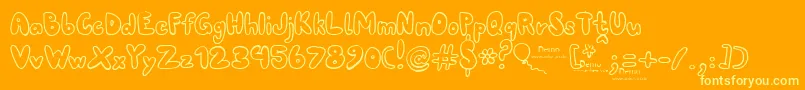 80erfinaldemo Font – Yellow Fonts on Orange Background