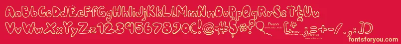 80erfinaldemo Font – Yellow Fonts on Red Background