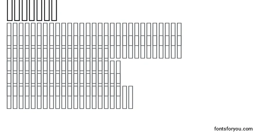 Schriftart Uz25000 – Alphabet, Zahlen, spezielle Symbole