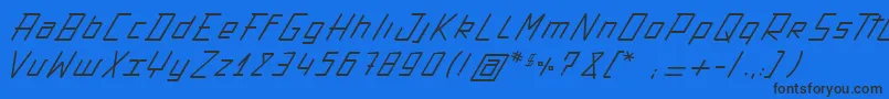Fonte ActionProtocol – fontes pretas em um fundo azul