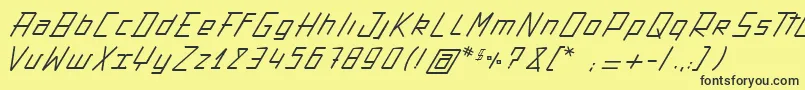 ActionProtocol-Schriftart – Schwarze Schriften auf gelbem Hintergrund