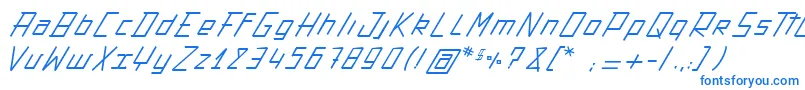 ActionProtocol-Schriftart – Blaue Schriften auf weißem Hintergrund