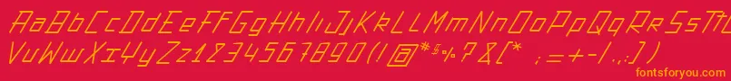 ActionProtocol Font – Orange Fonts on Red Background