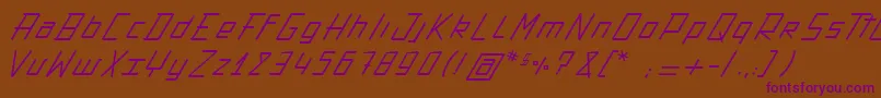 ActionProtocol-Schriftart – Violette Schriften auf braunem Hintergrund