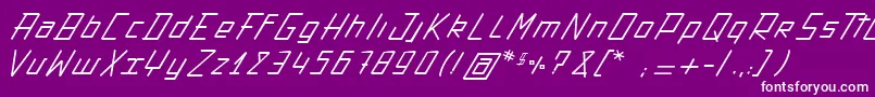 Fonte ActionProtocol – fontes brancas em um fundo violeta