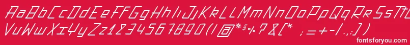 Czcionka ActionProtocol – białe czcionki na czerwonym tle