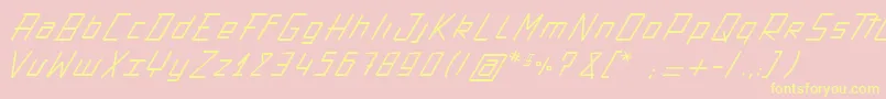 ActionProtocol-Schriftart – Gelbe Schriften auf rosa Hintergrund