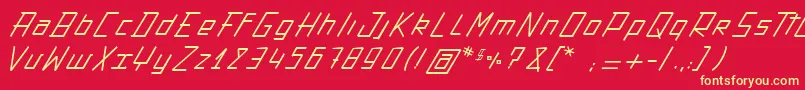 Шрифт ActionProtocol – жёлтые шрифты на красном фоне