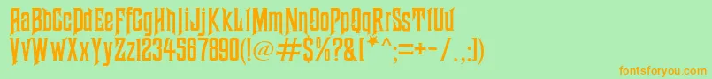HauntedMouseAlt Font – Orange Fonts on Green Background