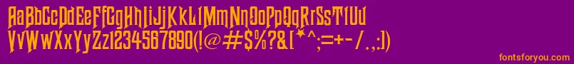 HauntedMouseAlt Font – Orange Fonts on Purple Background
