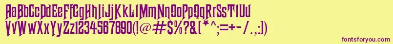 HauntedMouseAlt Font – Purple Fonts on Yellow Background
