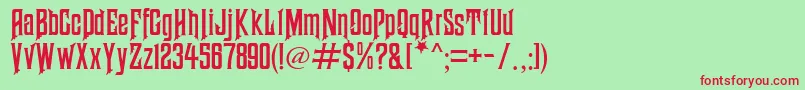 HauntedMouseAlt Font – Red Fonts on Green Background