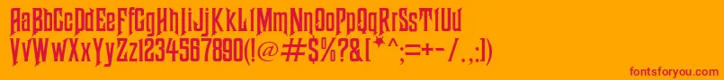 HauntedMouseAlt Font – Red Fonts on Orange Background