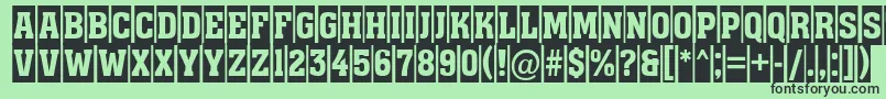 フォントAssuan9 – 緑の背景に黒い文字