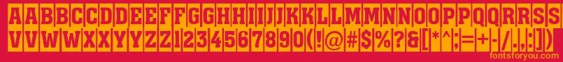 フォントAssuan9 – 赤い背景にオレンジの文字