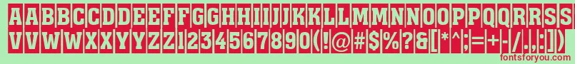 Assuan9 Font – Red Fonts on Green Background