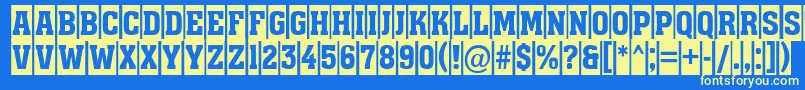 Assuan9 Font – Yellow Fonts on Blue Background