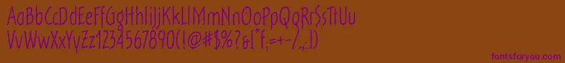 OutofthefridgeitcTt Font – Purple Fonts on Brown Background
