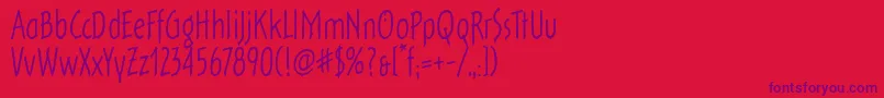 OutofthefridgeitcTt Font – Purple Fonts on Red Background