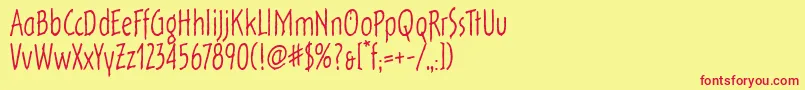 OutofthefridgeitcTt Font – Red Fonts on Yellow Background