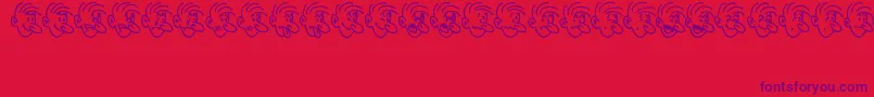 MoodSwingsOneJl-Schriftart – Violette Schriften auf rotem Hintergrund