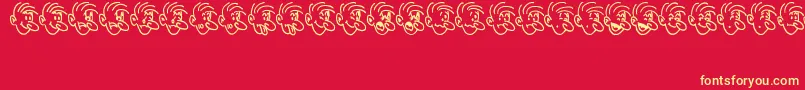 フォントMoodSwingsOneJl – 黄色の文字、赤い背景