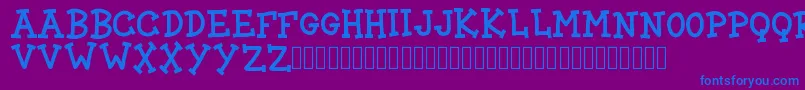 BlockCartoon Font – Blue Fonts on Purple Background