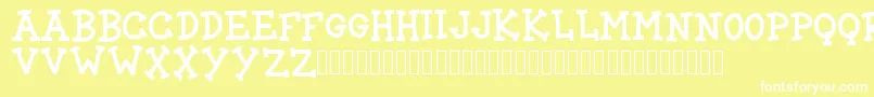 BlockCartoon Font – White Fonts on Yellow Background