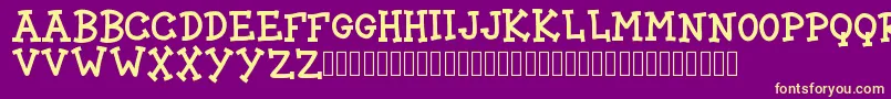 BlockCartoon Font – Yellow Fonts on Purple Background