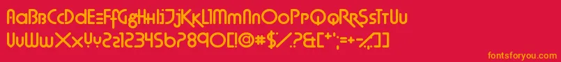 TechnoAgony Font – Orange Fonts on Red Background