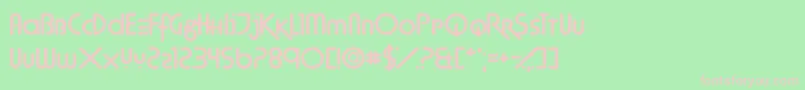 TechnoAgony Font – Pink Fonts on Green Background