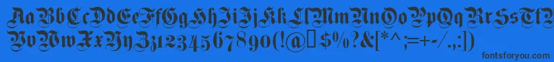 Dsfettekanzleiosf Font – Black Fonts on Blue Background