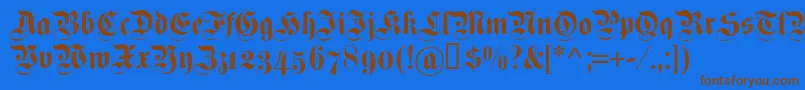 Dsfettekanzleiosf Font – Brown Fonts on Blue Background