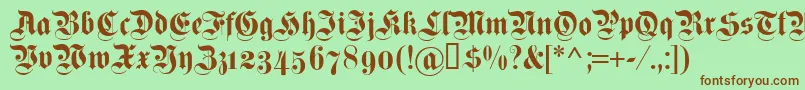 Dsfettekanzleiosf Font – Brown Fonts on Green Background