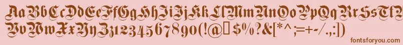 Dsfettekanzleiosf Font – Brown Fonts on Pink Background