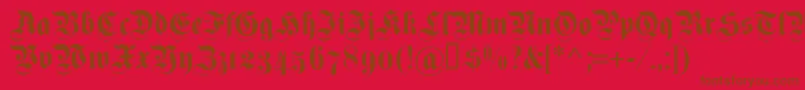 Dsfettekanzleiosf Font – Brown Fonts on Red Background
