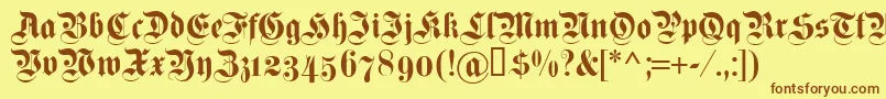 Dsfettekanzleiosf Font – Brown Fonts on Yellow Background