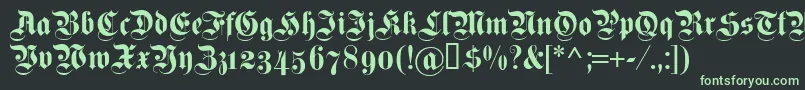 Dsfettekanzleiosf Font – Green Fonts on Black Background