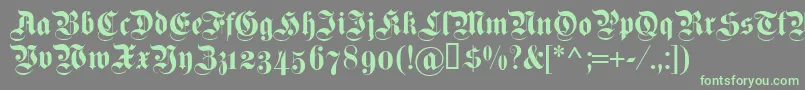Dsfettekanzleiosf Font – Green Fonts on Gray Background