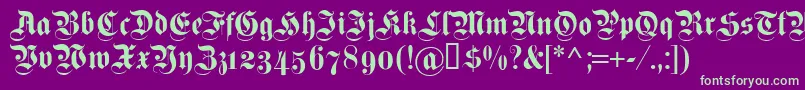 Dsfettekanzleiosf Font – Green Fonts on Purple Background