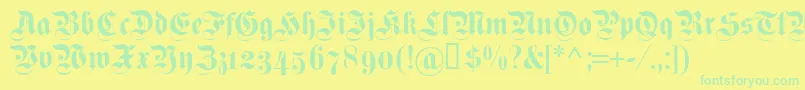 Dsfettekanzleiosf Font – Green Fonts on Yellow Background