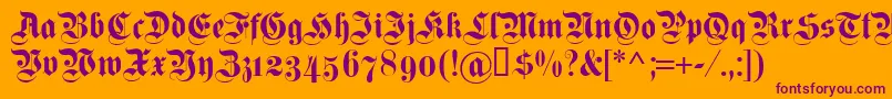 Dsfettekanzleiosf Font – Purple Fonts on Orange Background