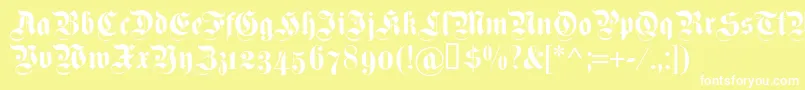 Dsfettekanzleiosf Font – White Fonts on Yellow Background