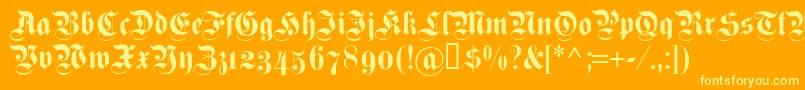 Dsfettekanzleiosf Font – Yellow Fonts on Orange Background