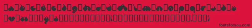 フォントFsoRevengeOfZany – 赤い背景に黒い文字