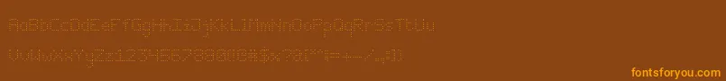 フォントDigitaled – オレンジ色の文字が茶色の背景にあります。